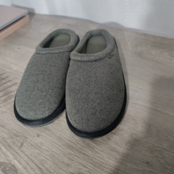 Men's L.L.Bean Sweater Fleece Scuff Slippers Green/Black Size 8 - Picture 3 of 8